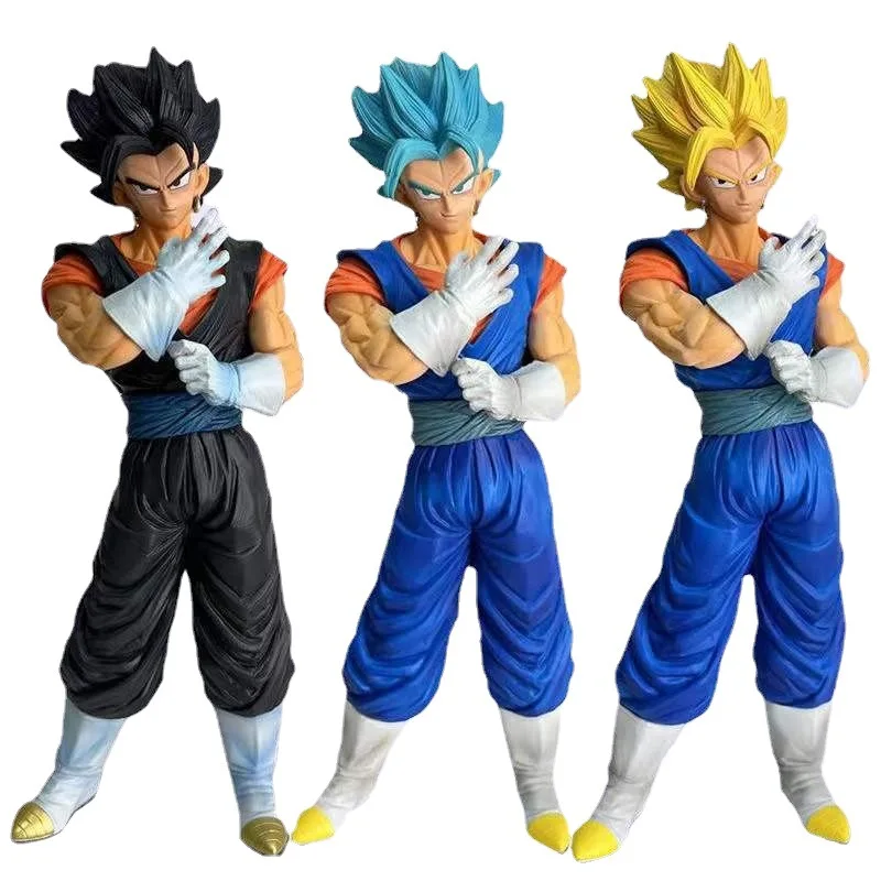 33CM Anime Dragon Ball Goku Vegeta Vegetto Figure Super Saiyan Blue Statue Anime Figurine Pvc Model Doll Collection Toy Gift