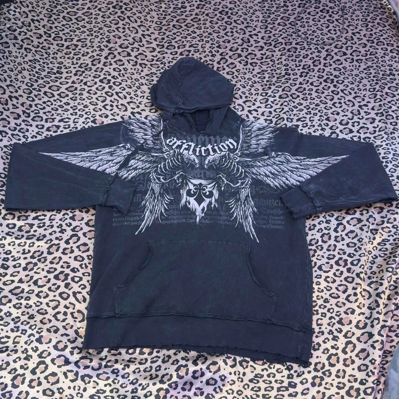 

Новая модная толстовка с капюшоном CRAZY RARE Affliction 2000-х годов, готическая модная одежда для мужчин и женщин