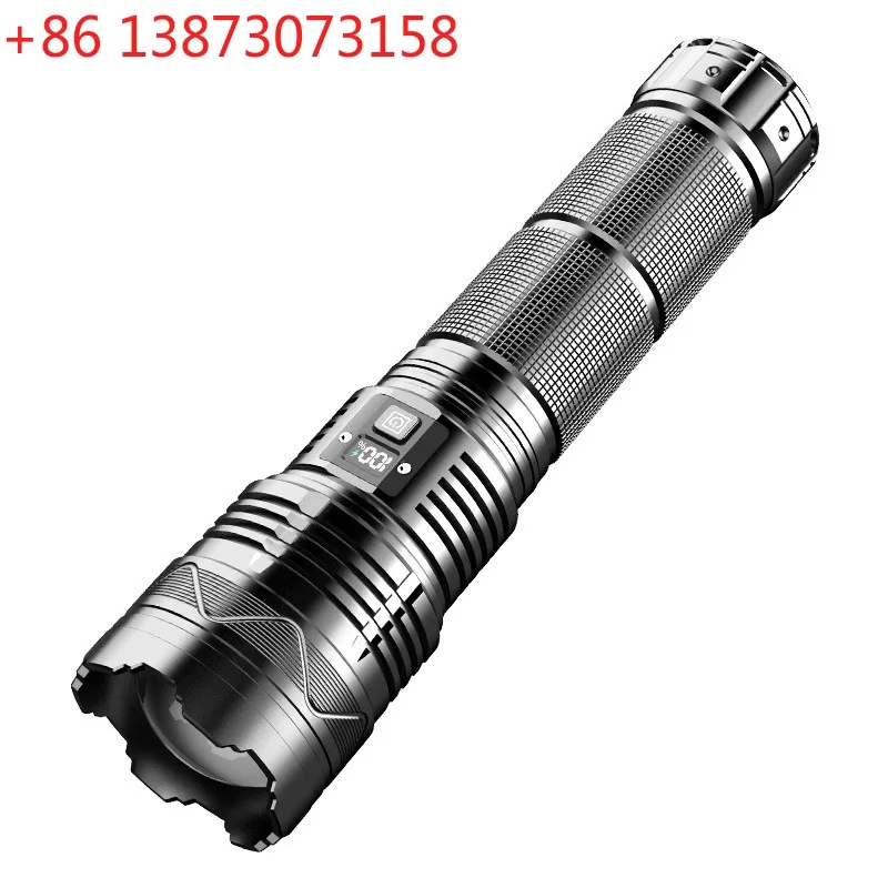 

Мощный светодиодный фонарь M77 100 Вт, суперяркий прожектор с регулируемым фокусом, аварийный фонарь для улицы с индикатором заряда