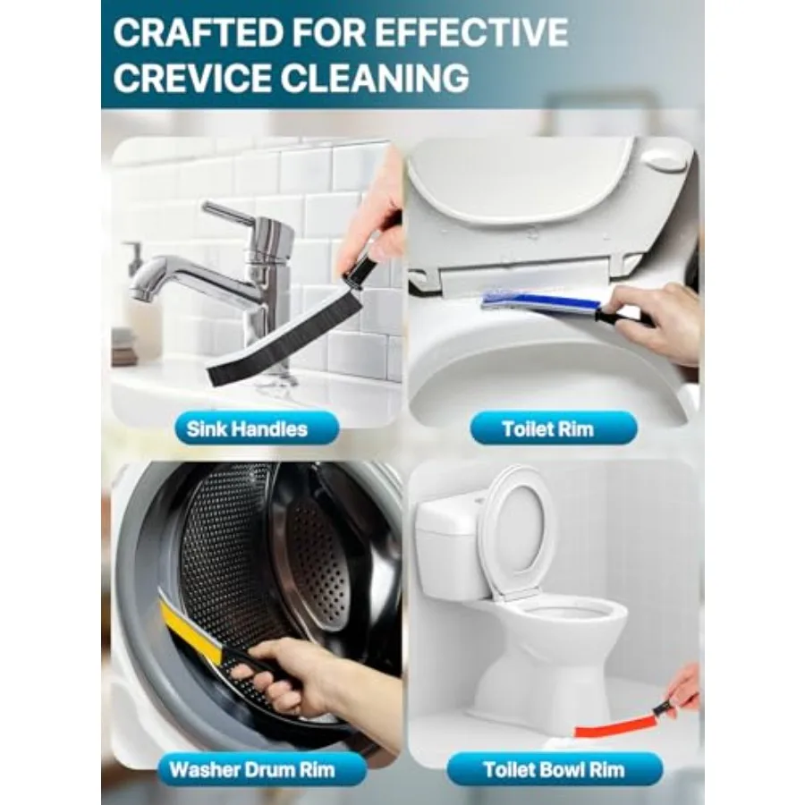 6개입 단단한 솔 틈새 청소 브러시 다기능 프리미엄 틈새 청소 도구 좁은 공간 청소용으로 설계됨