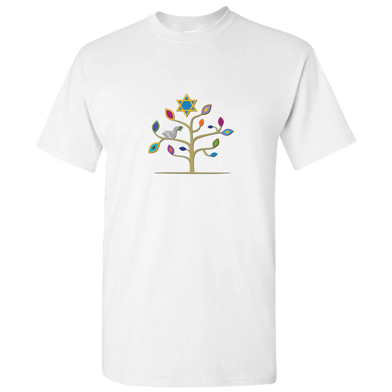 Men's Tee: Traditional Jewish Happy Passover Pesaḥ Tree White T-shirt