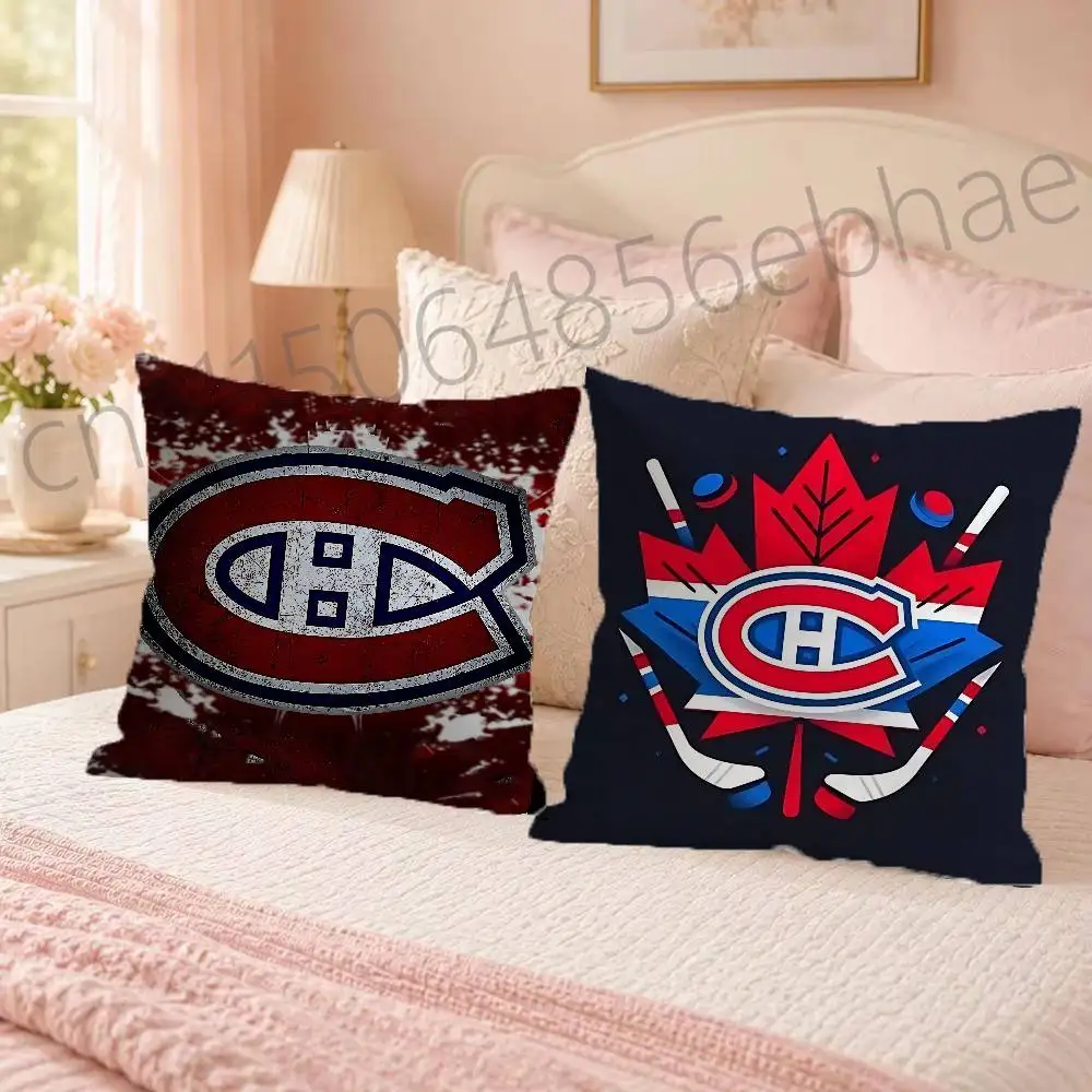 FOR Montreal Canadiens Throw Pillow Cover 2D Double-Sided Print Soft Cushion Case for Home Sofa Bedroom Car