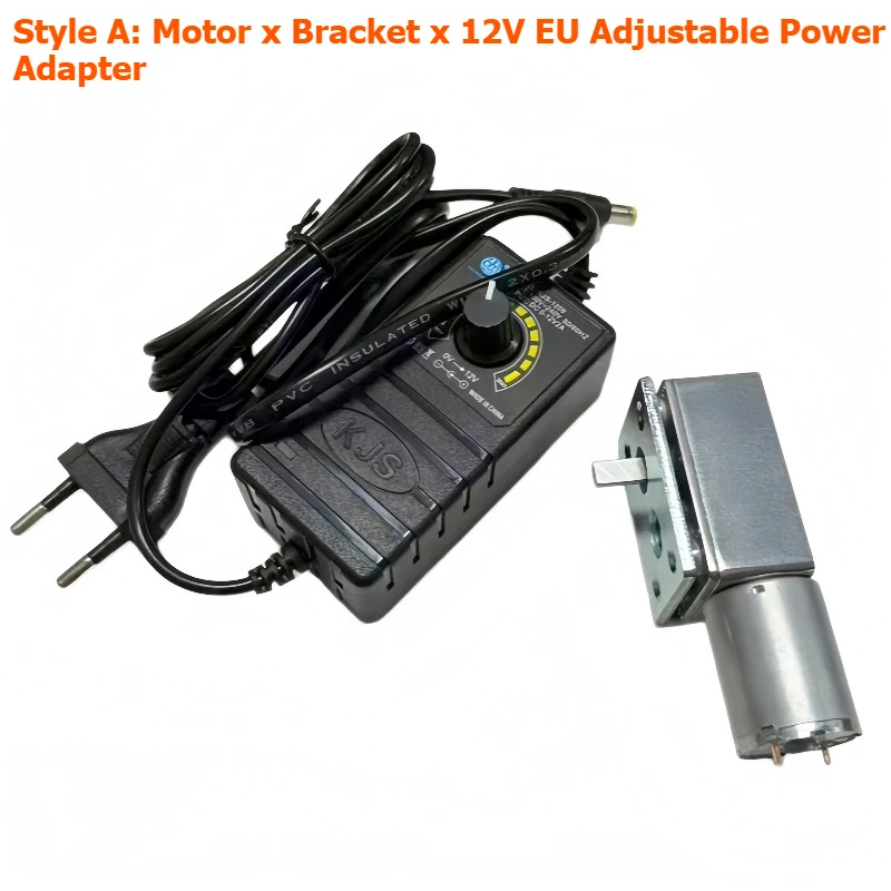 4632-370 Miniature DC Speed Reducer Motor 12V/24V Worm Gear Rack Motor Electronic Lock with Adjustable Power Supply and Bracket
