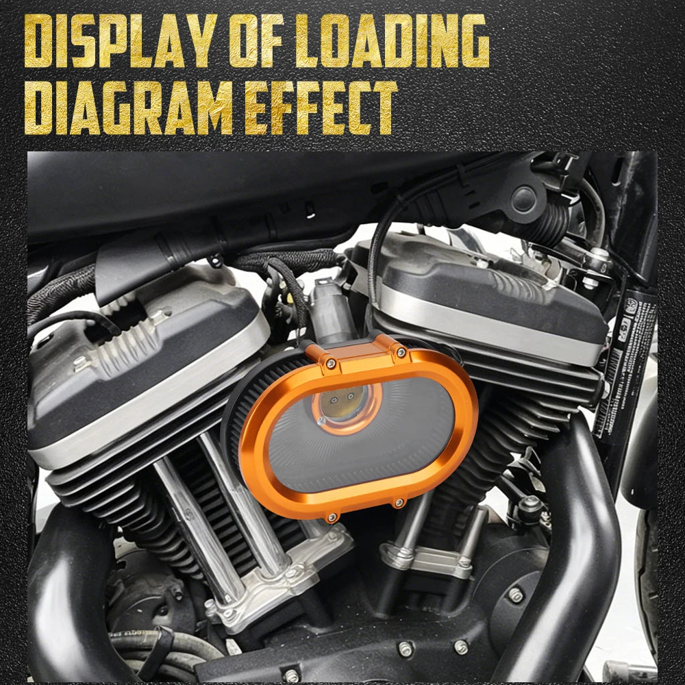 Motorcycle Air Cleaner Filter High Flow With Rings For Harley Sportster XL 883 1200 Iron 72 48 Roadster SuperLow Nightster 04-22