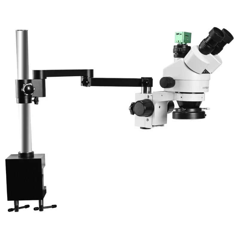 Trinocular surgery practice microscope clamp table type dental rocker arm jewelry micro-inlaid bracket mobile phone repair