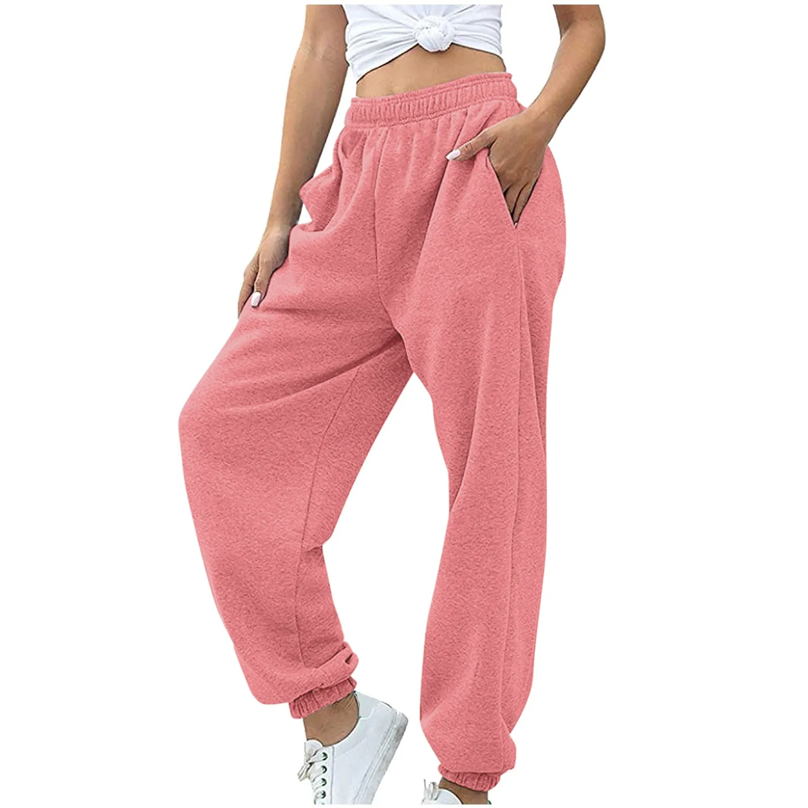 

2024 Sweatpants Women Baggy Soild Sports Pants Joggers Wide Leg Oversized Streetwear High Waisted Trousers Women Drop Fast Ship