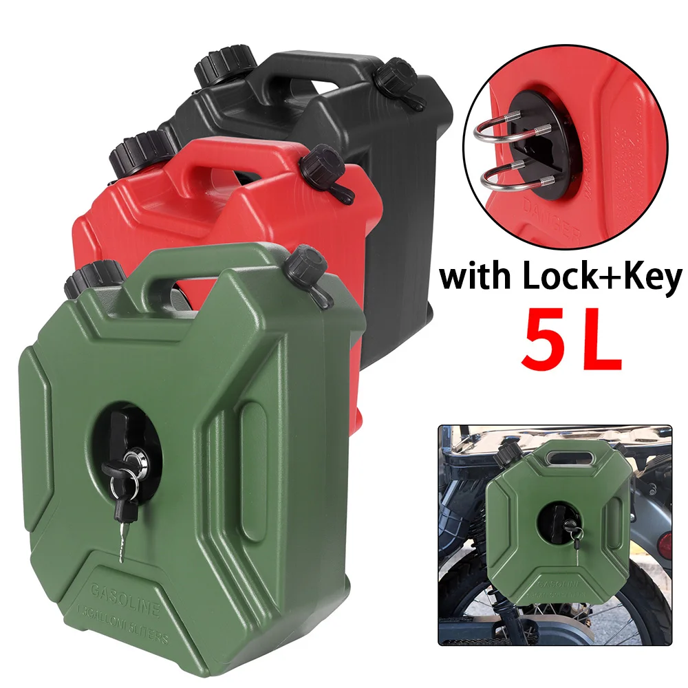 3L/5L With Lock/key Mororcycle Accessories Fuel Tank Petrol Cans Barrels Can Gas Spare Container Anti-static Jerry Can Fuel Tank