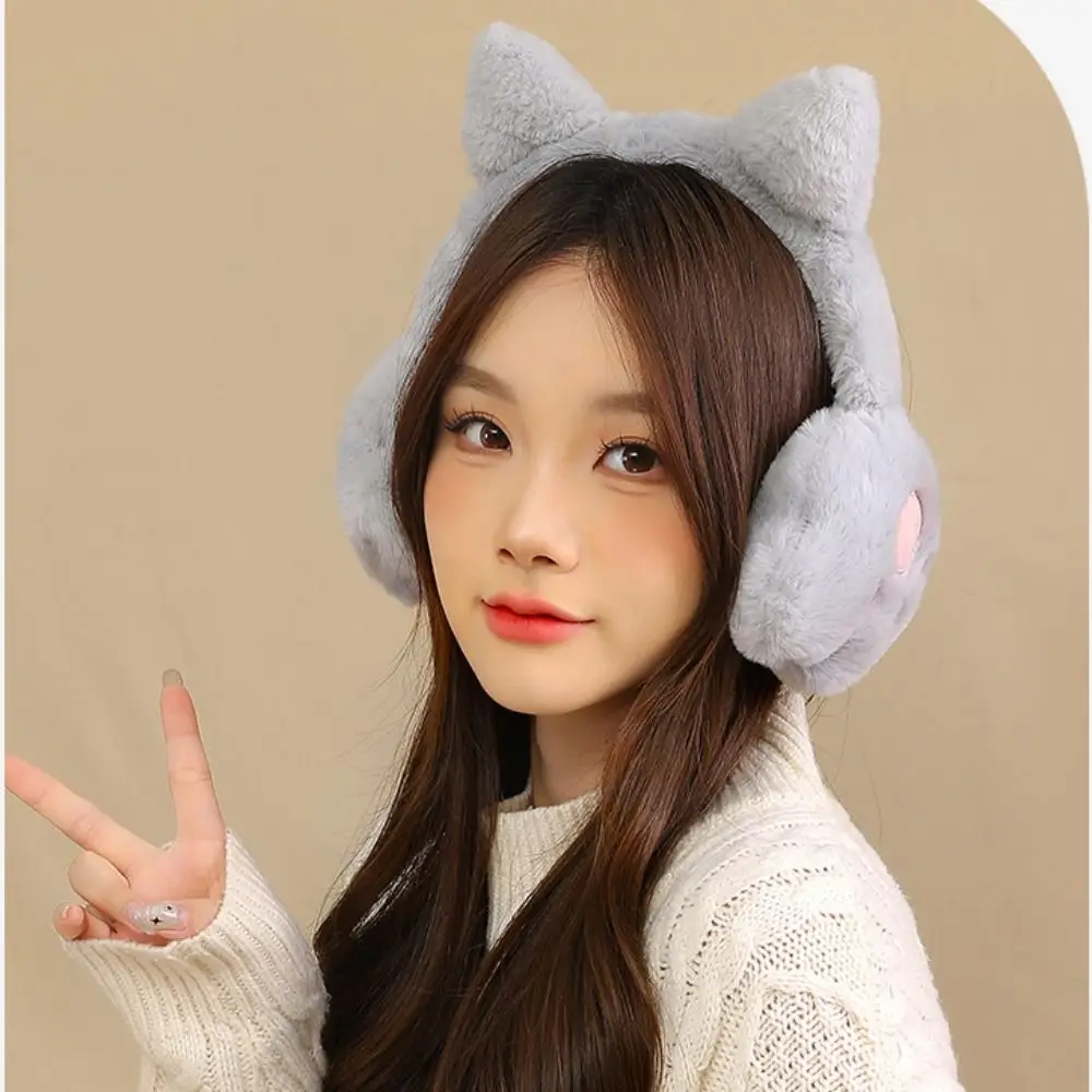 

Comfortable Earcap Cat Plush Earmuffs Cat's Paw Keep Warmer Cute Ear Cover Anti-Wind Cold Protection Ear Warmers Female