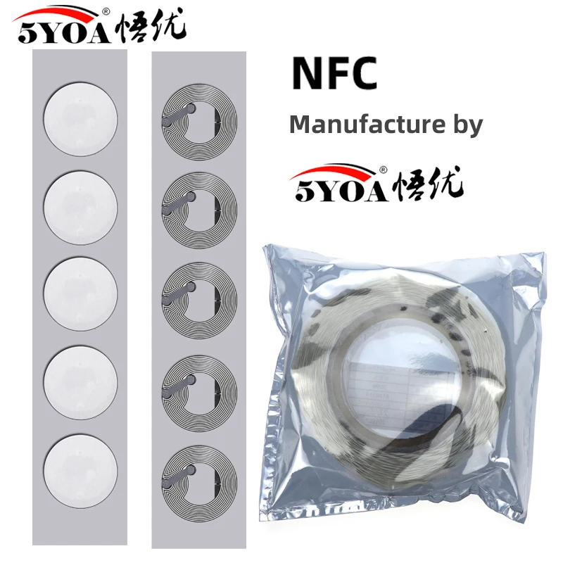 5YOA NFC Tag Sticker 13.56MHz Lable 213 Stickers Ntag213 RFID NFC enabled phones IoT Personal Automation Shortcuts Share 215 216