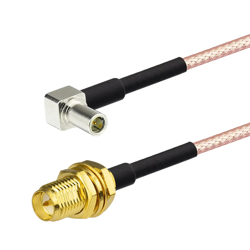 Supetbat MS147 Male Right Angle to RP-SMA Female(male in) Bulkhead Pigtail Cable RG316 15cm for Wireless