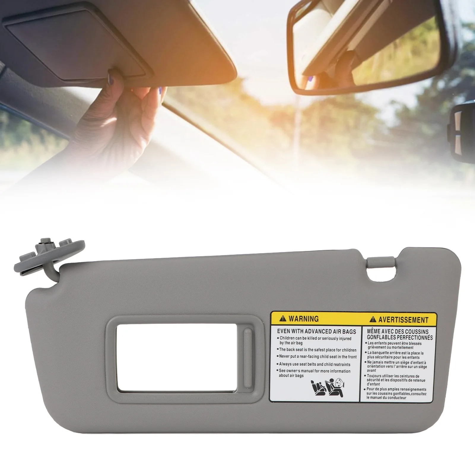 Sun Visor 7432042420B0 Left Driver Side Multifunctional Sunvisor Shade with Makeup Mirror Replacement For RAV4 2004 to 2005