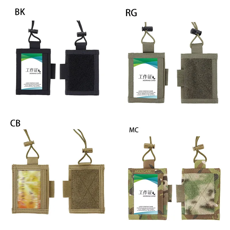 New tactical work card tag ID bag, multi-purpose card case, product with hook paste tab, adjustable length
