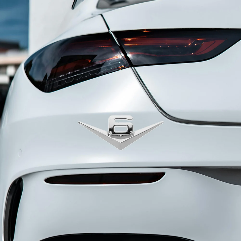 

2Pcs Car Badge Metal 3D Tail Sticker Universal Fit Durable Automotive Exterior Decoration Car Body Accessories Vehicle Exterior