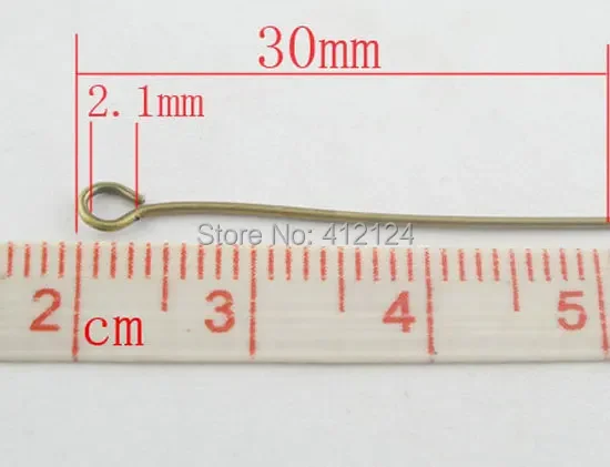 5000Pcs Bronze Tone Handmade Alloy Eye Head Pins 30x0.7mm