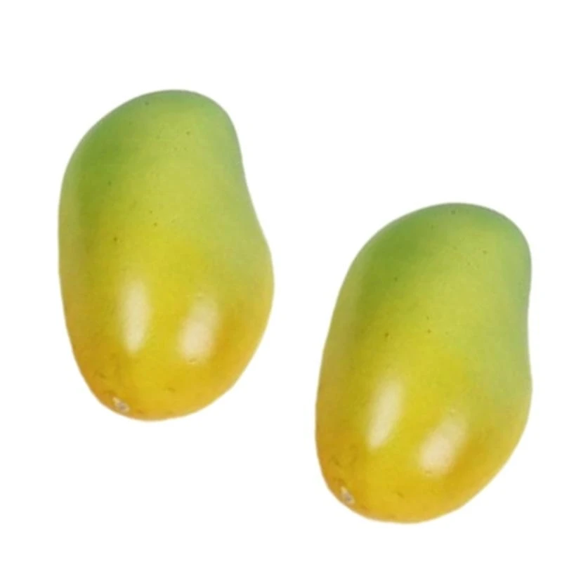 

652F 2 Pieces Realistic Mangoes for Restaurant Table Decoration Decorative Faux Fruit for Supermarket Photography Props