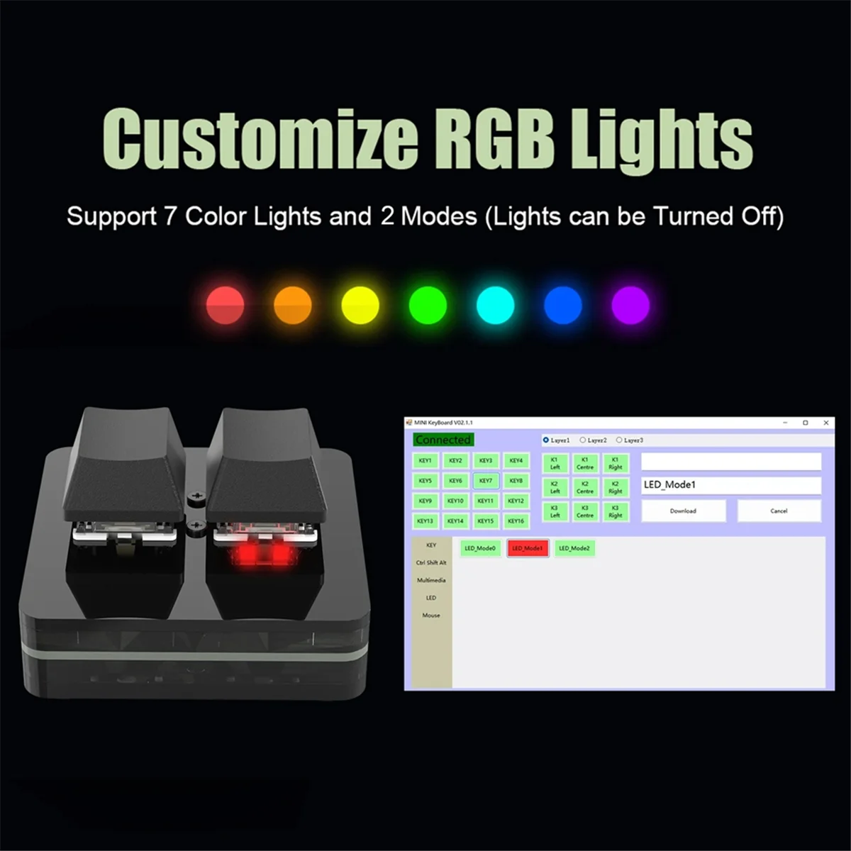 ABGV 2.4G Mini Macropad Macro Programmazione Tastiera USB C RGB Hot Swap Gaming Manopola personalizzata Tastiere 4 tasti Manopola Multimedia