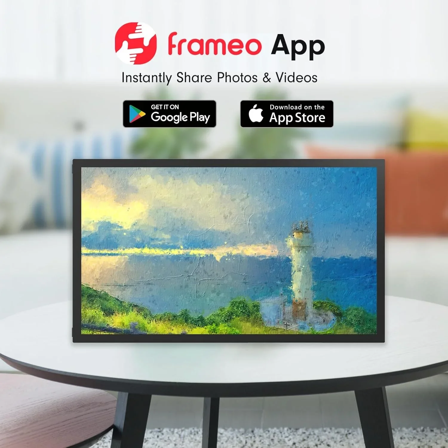 ホットセール 32GB FRAMEO デジタルフォトフレーム、21.5インチ大型WiFiデジタルフォトフレーム IPSスクリーン搭載、壁掛け簡単共有フォトフレーム