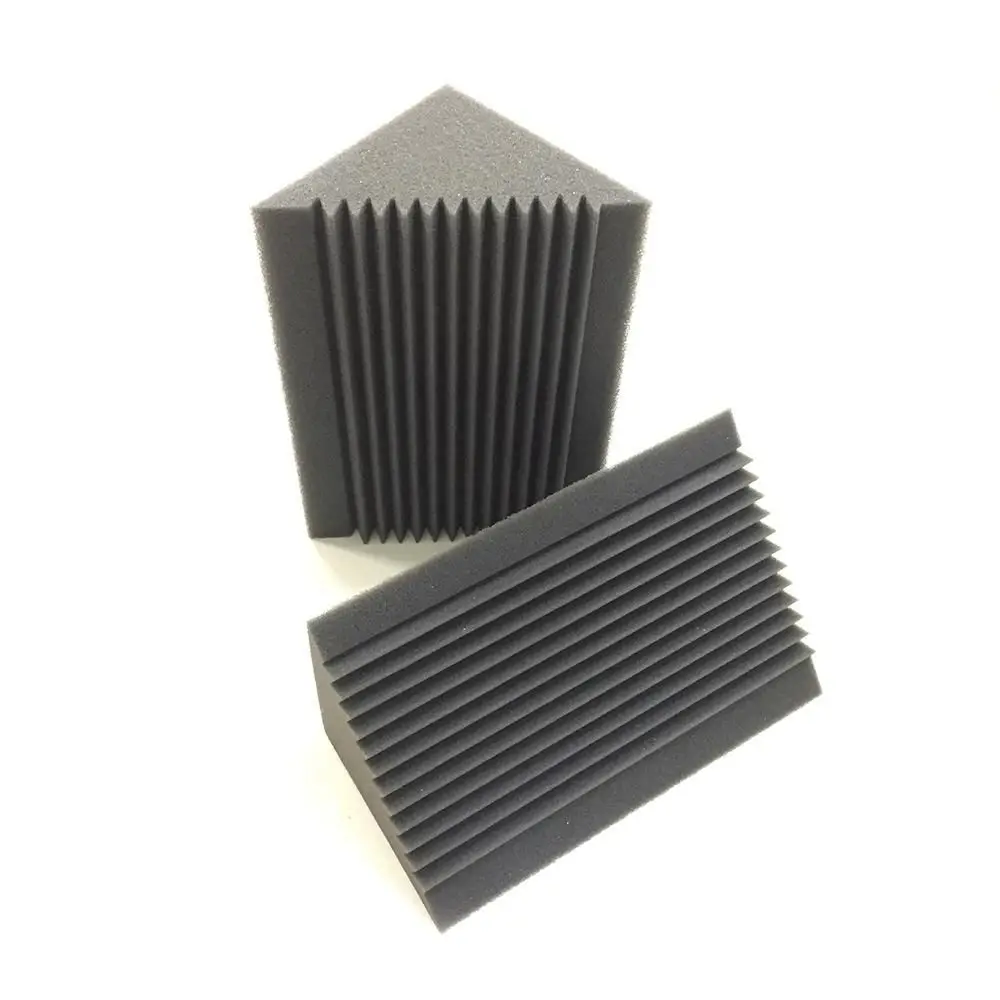 6 Stück Akustikschaumstoff, anthrazit/schwarz, Bassfalle, Schallabsorption, Studio-Schallschutz, Eckwand, 12 x 12 x 24 cm