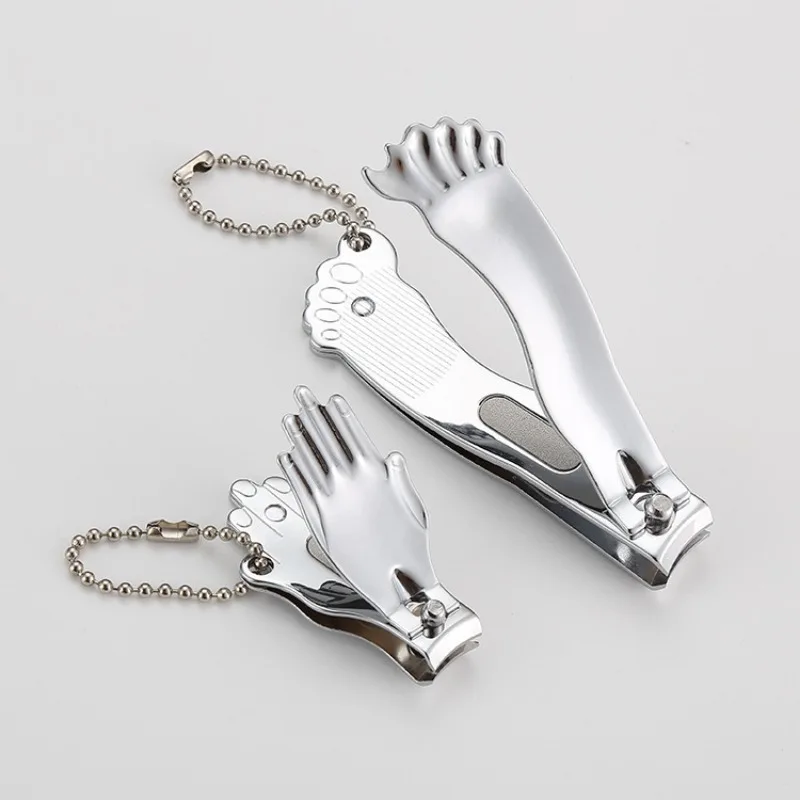 2Pcs/set Multifunctional Palm/Foot Shaped Keychain Metal Car Key Ring Car Bag Keychains Ornament Can Be Used As Nail Clippers