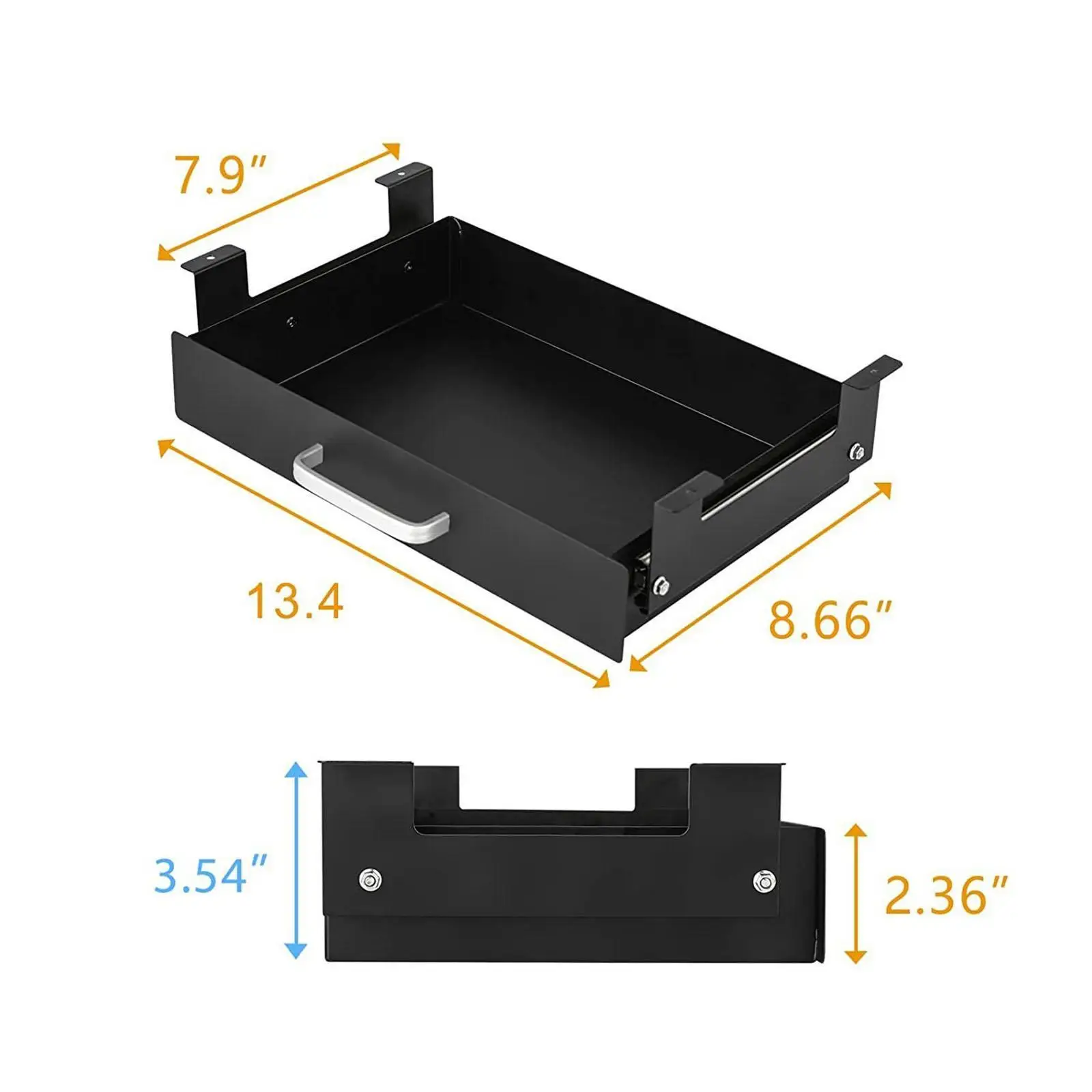 Under Desk Pull Out Drawer Wear Resistant Easy Slide Out Pencil Drawer for Office Sit Stand Workstation Desk Bedroom Dining Room