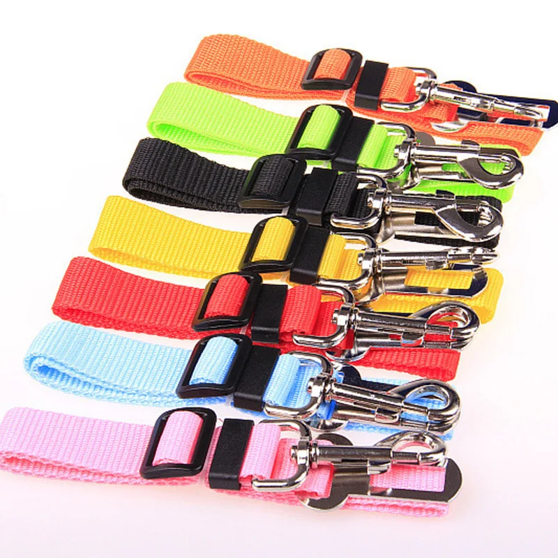 Cinturón de seguridad de coche para perros y gatos, arnés ajustable, correa de plomo para perros pequeños y medianos, Clip de viaje, suministros para mascotas