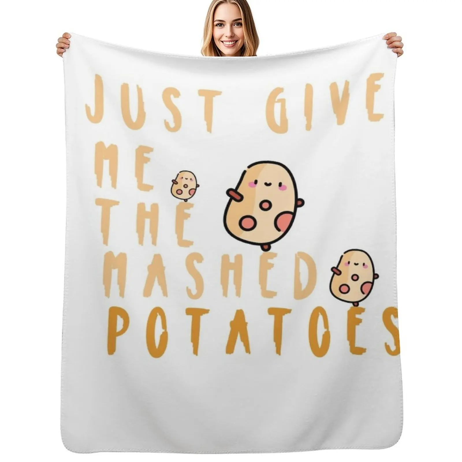 

just give me the mashed potatoes Throw Blanket Warm Plush Fuzzy Blanket for Living Room
