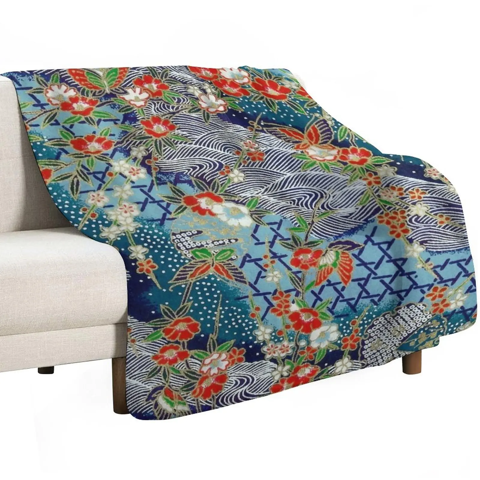 Japanese River Throw Blanket for winter Decoratives Warm Hairy Hair Decorative Sofas Blankets