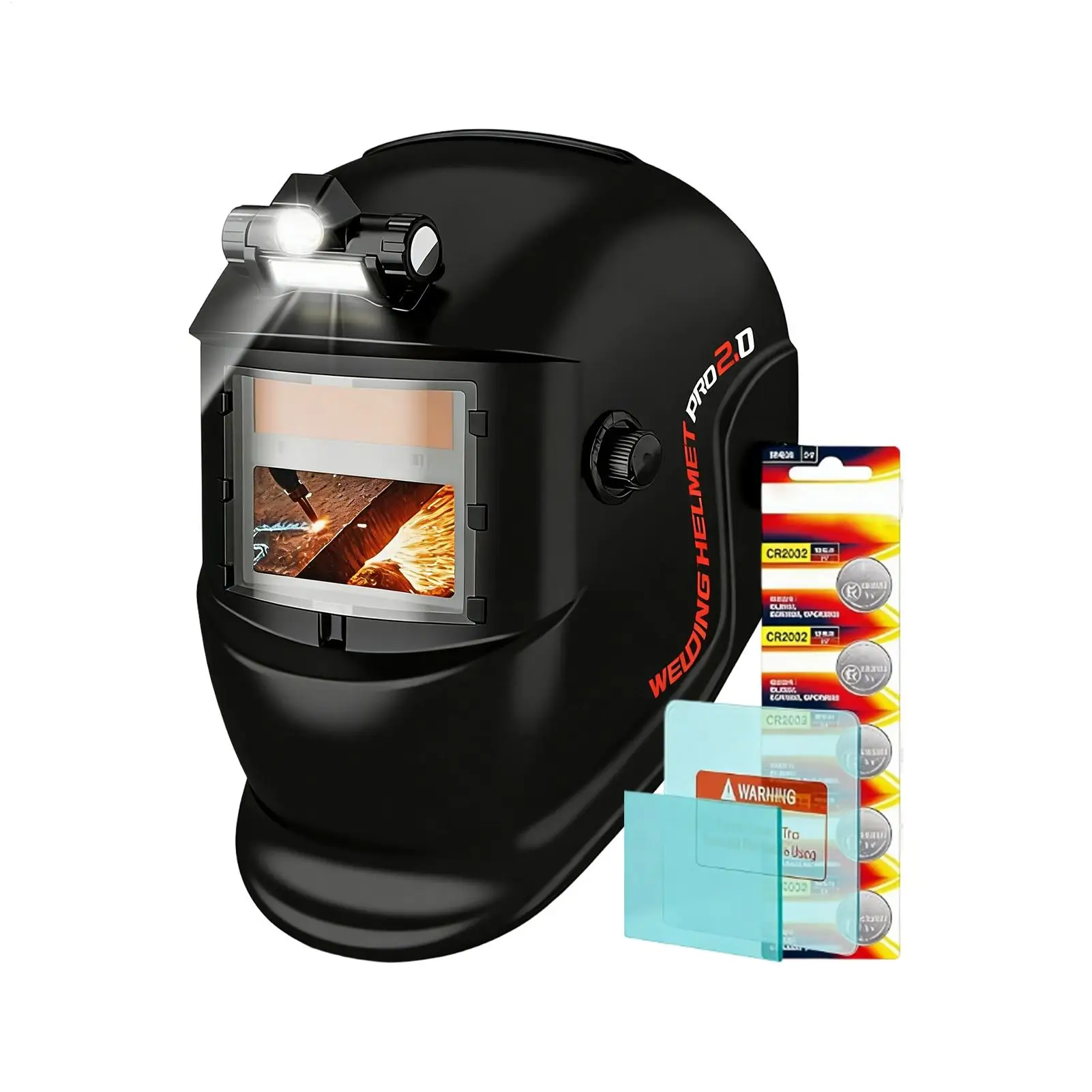 Auto Darkening Welding Helmet Adjustable Head Shield With Light Welder Masque For Workshop Garage Job Site Automotive Repair