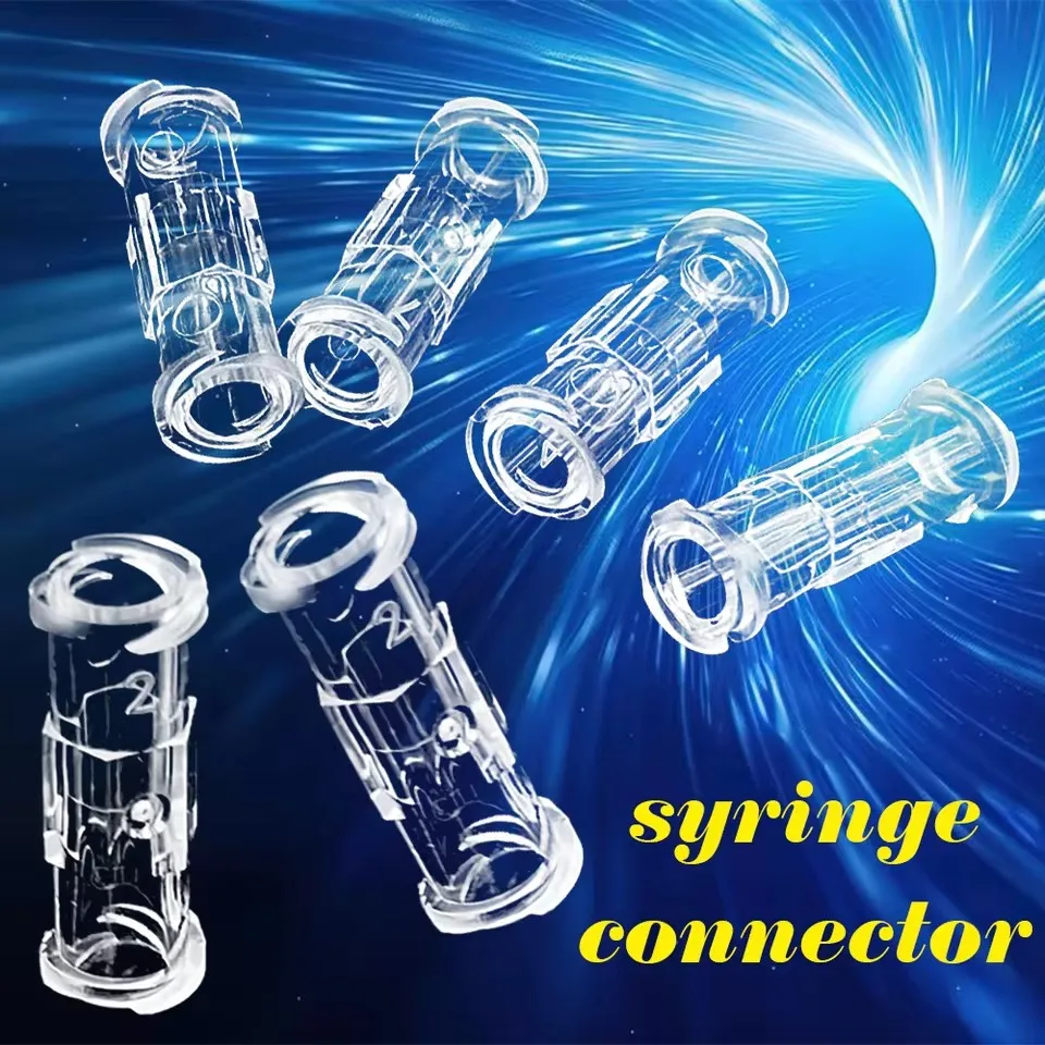 Helix Medical Syringe Connector Leak Proof Sterile Luer Lock Adapter 10-100PCS Transparent Plastic Syringe Connector Tool