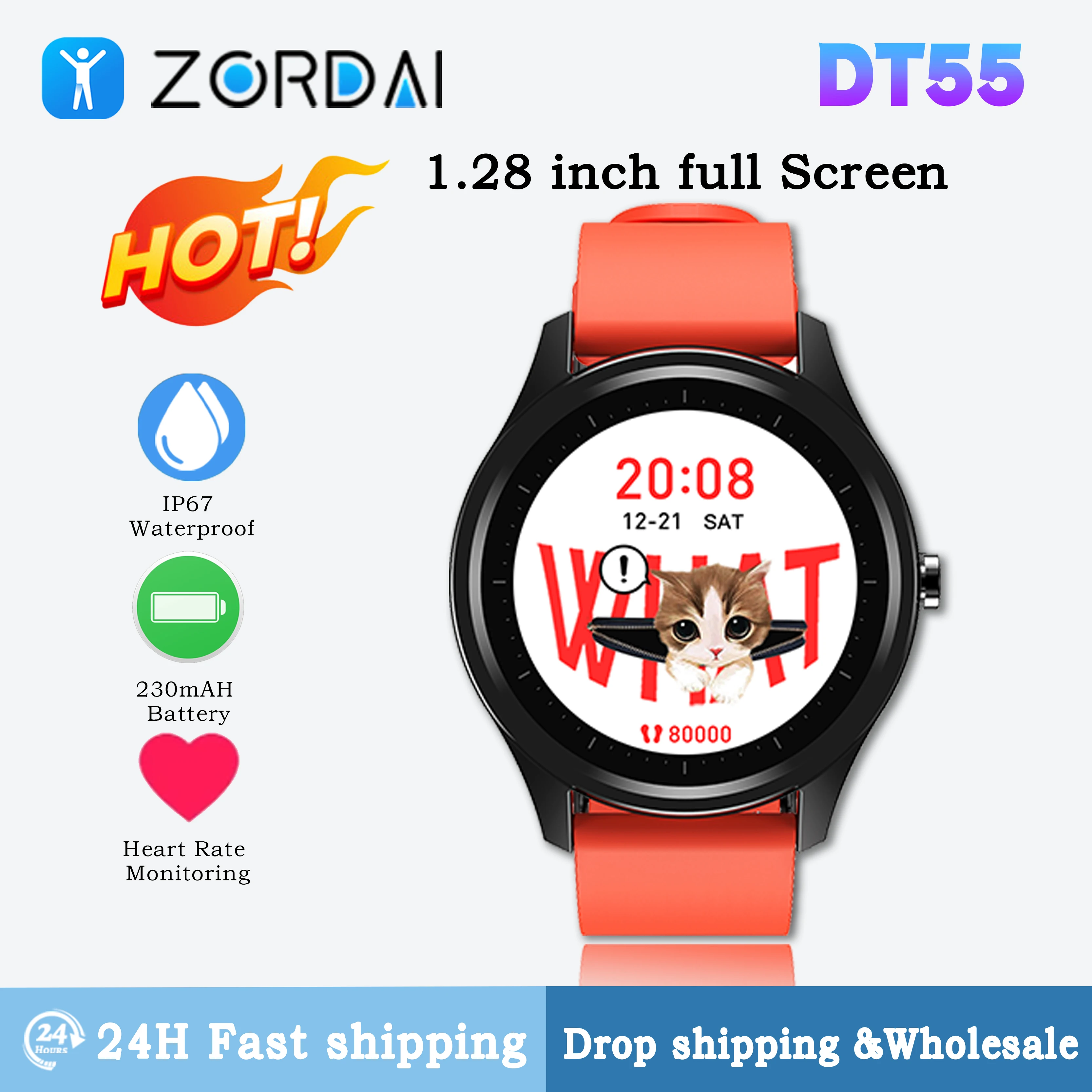 Zordai DT55 Smart Watch Men 2024 Sports Bracelet Men For Xiao Heart Rate Sport Fitness Waterproof SmartWatch For IOS Android