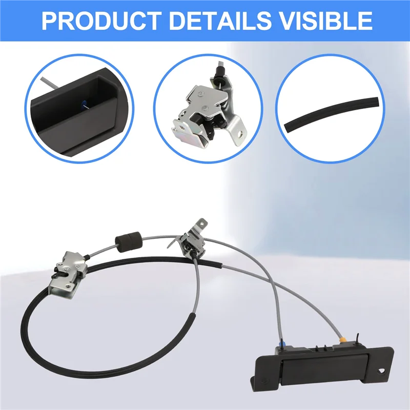 A80X-For FORD TRANSIT MK6 MK7 2000 - 2014 مزلاج قفل الباب الخلفي للسيارة سقف متوسط يسار علوي ومقبض كابل سفلي #5