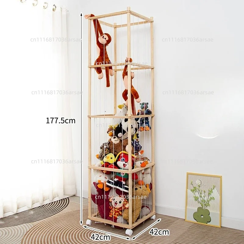 Plush Shelf Household Solid Wood Doll Storage And Finishing Rack