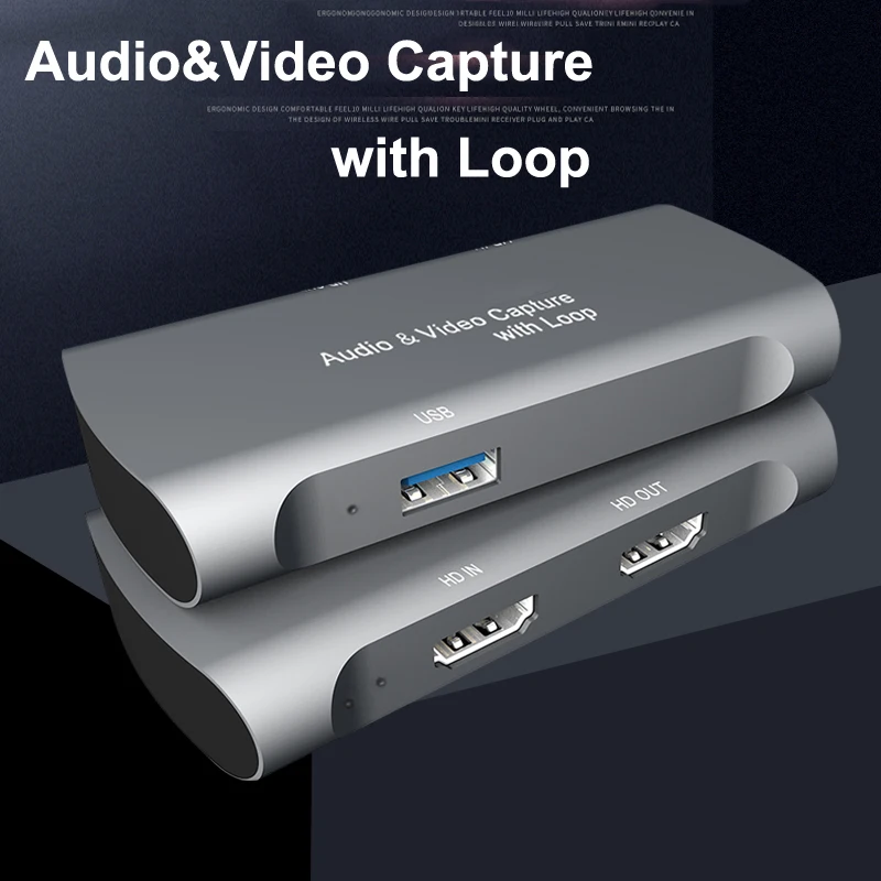 4K Loop 1080P USB 2.0 Video Capture Card MIC Type C HDMI-compatible Video Capture Board FOR PS4 Game Record Live Streaming Plate