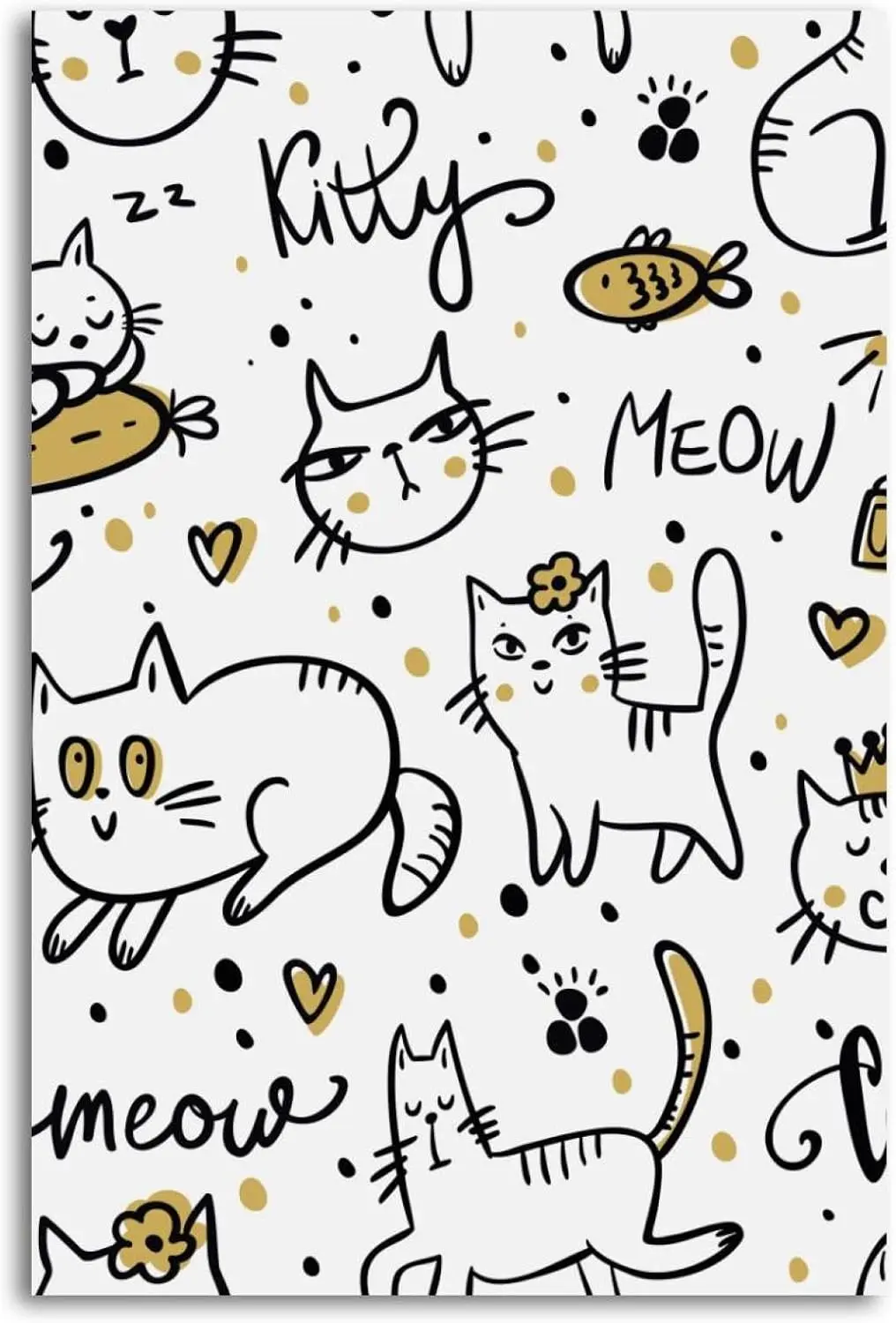 Metal Tin Signs Cat Meow Animal Sign Vintage Wall Decor Tin Sign Plaque for Home Cafes Office Store Pubs Club ;