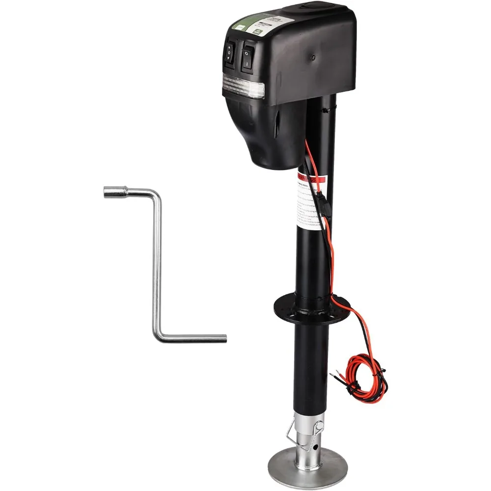 Duty RV Electric Power Tongue Jack with Accessories Manual Crank Handle, 18