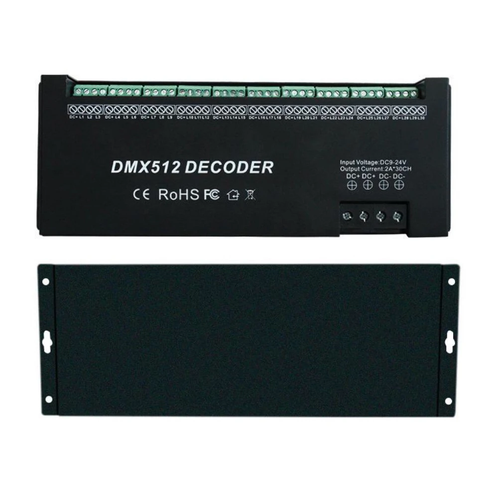 30CH RGB DMX Decoder DMX512 Controller DC12-24V, Digital 24CH RGB DMX512 Decoder, 3/4CH RGB RGBW DMX512 Decoder For LED Strip