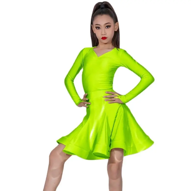 9 Colors Girls National Standard Ballroom Dance Competition Dress Latin Dance Professional Dress Stage Practice Wear SL8864