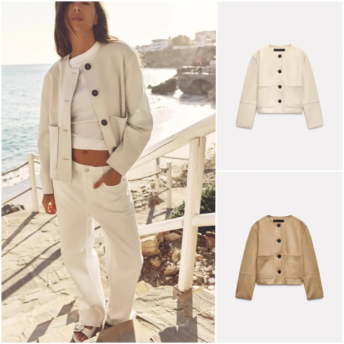 レディース 春新作 ベルベット風 ラウンドネック ロング丈 ジャケット コート ポリエステル繊維 ストレート チューブ 通勤 スタイリッシュ シングルピース