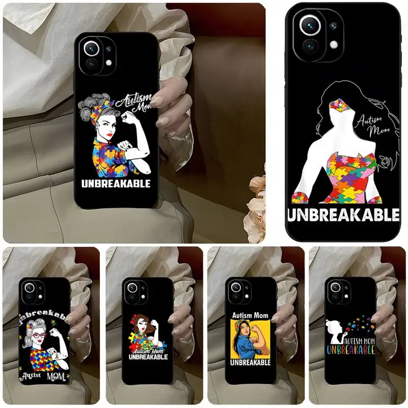 Autism Mom Unbreakable Autism Awareness Phone Case For Xiaomi Redmi Note 11 11Pro 11ePro 10 10Pro 9 8 6 Pro 10T 9A 7A 8 8T Cover