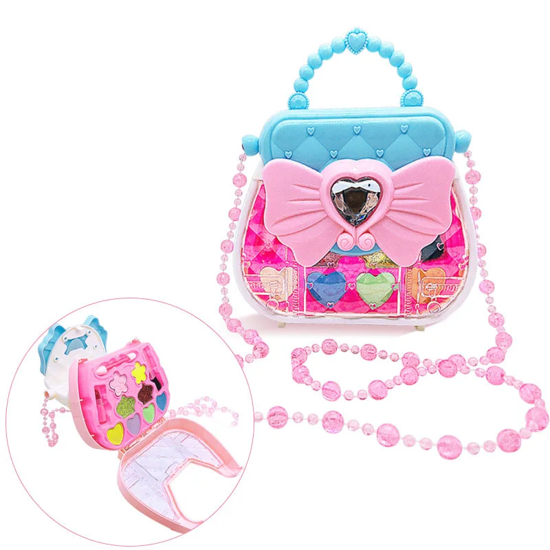 Kids Makeup Kit Washable Cosmetic Pretend Play Toys Included Lipstick Eye Shadow Blush Gift For Girls