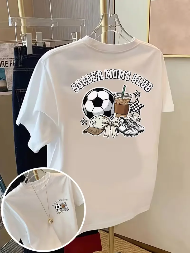 Soccer Moms Club Shirt Game Day Tee Sports Mom Tee Soccer Lover Gift Harajuku Graphic T Shirts Gothic High Quality Cotton Tops