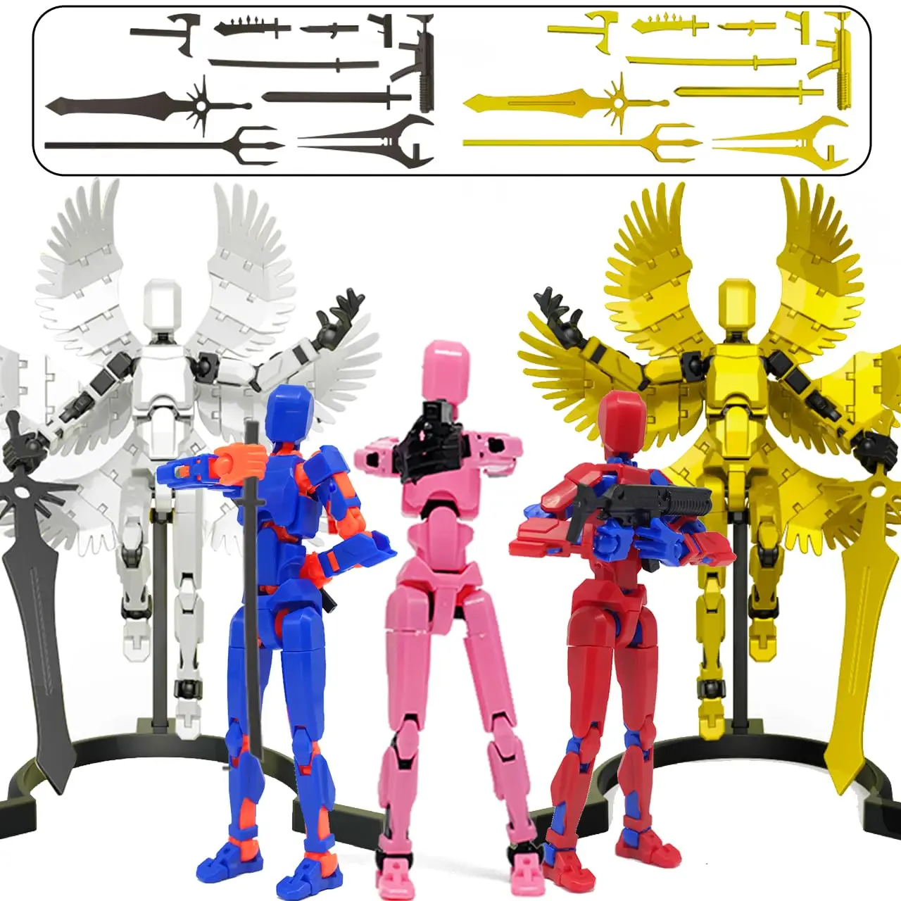 

5 Pack T13 Action Figure Assembly Completed, Titan 13 Action Figures set, Dummy 13 Action Figures, Nova 13 Robot Toy, Lucky T 13