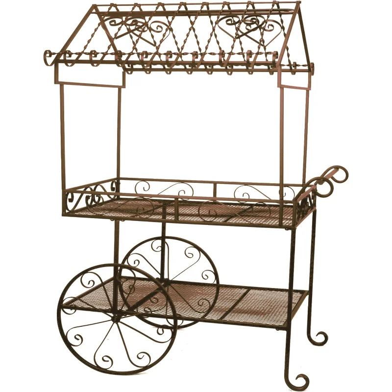 

TC104 Large Flower Cart Plant Stand, Natural Patina