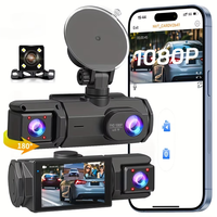 FORW-Car Dash Cam DVR Camera 1080P Wifi 3-Lens Inside Vehicle Three Way Video Recorder Registrator Camcorder