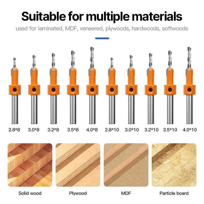 HUHAO 8mm Gambo HSS Lavorazione Del Legno Svasatore Router Bit Vite Estrattore Remon Demolizione per Legno Fresa Strumento di Lavorazione Del Legno