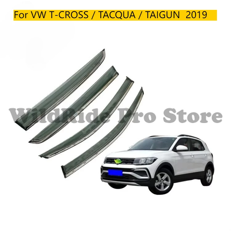 

For VW T-CROSS / TACQUA / TAIGUN 2019 High End Injection Deflector PC+ Stainless Steel Car Window Visor