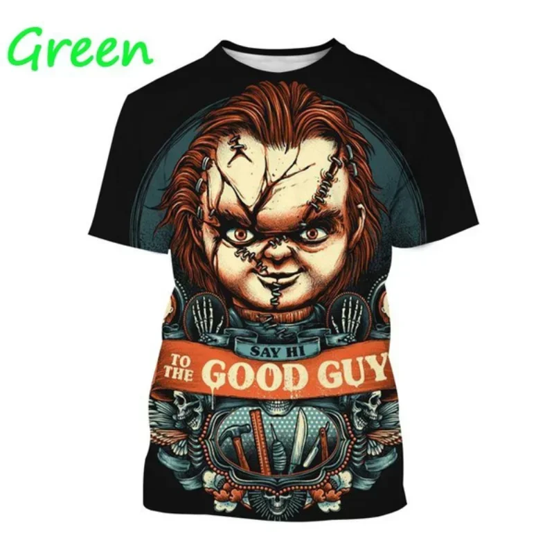 Fashion Men Clothing Bridal Chucky Doll 3D Print T-shirt Horror Personality Unisex Oversized T Shirt Harajuku Street Tops Tees