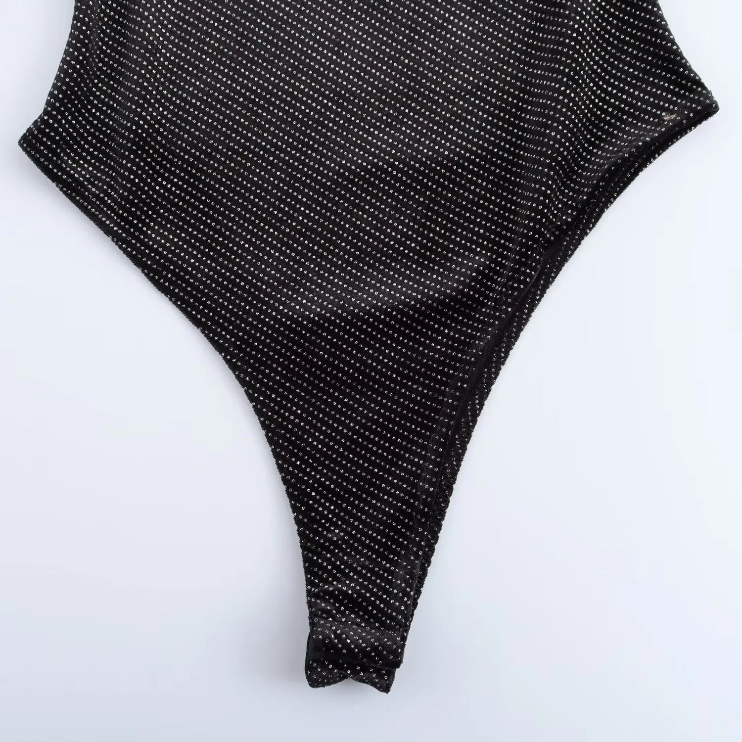 여성 슬림핏 긴팔 벨벳 점프수트, 유광 디자인, 유럽 및 미국 2025 가을 신상