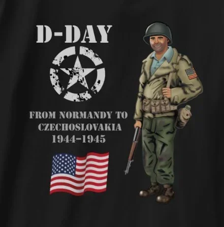 ノルマンディーから、フランス1944ピルゼンまで、チェコスロバキアd-day tシャツ綿100% oネック夏半袖カジュアルメンズtシャツ