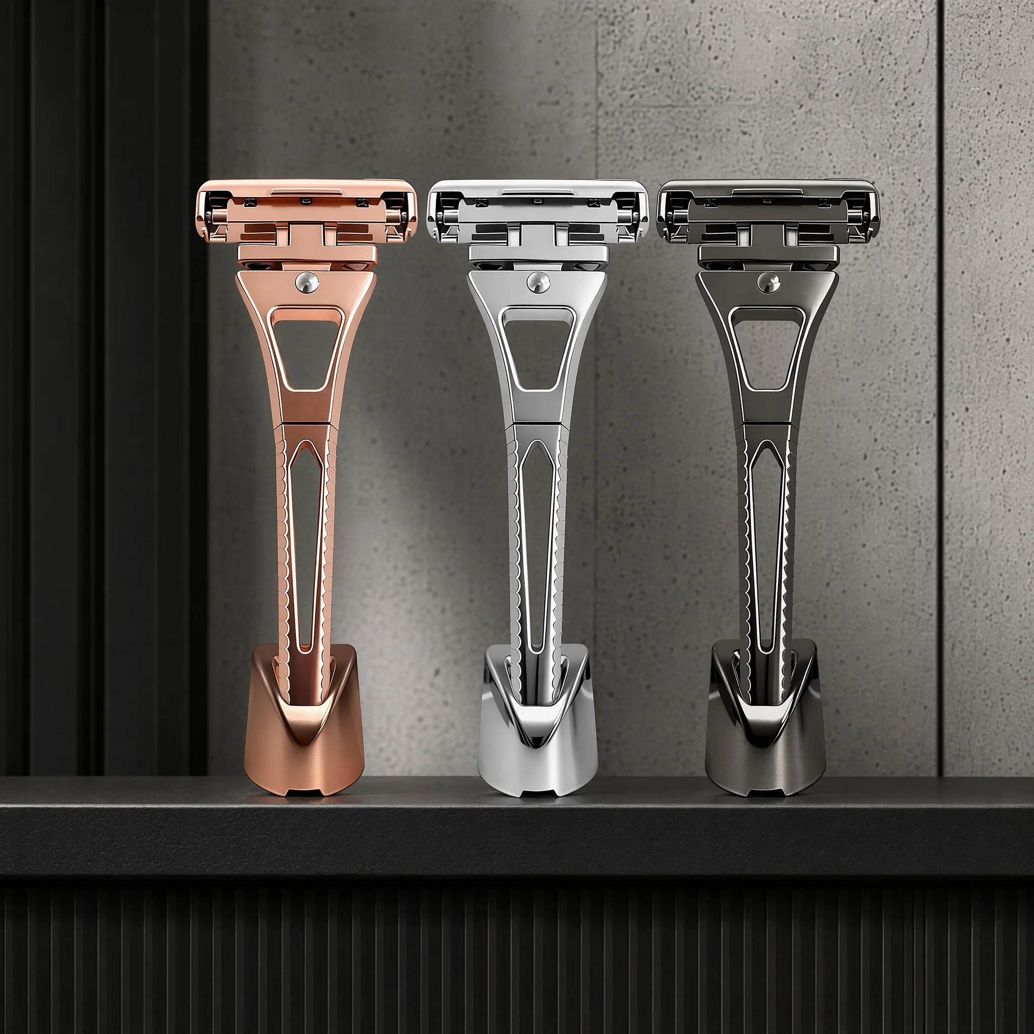 Safety Razor Handle - 4중날 하프 블레이드 DE 안전 면도기